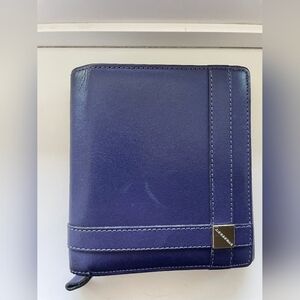 Authentic Burberry Purple Leather Compact Wallet w/ Entrupy COA